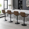 FIRAVOE SWIVEL BAR STOOLS SET OF 4, DOUBLE-LAYER UPHOLSTERED COUNTER - TAN - Like New