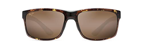 MAUI JIM POKOWAI RECTANGULAR SUNGLASSES MJ-439-HCLBRO/OLTORT Olive Tortoise - Like New