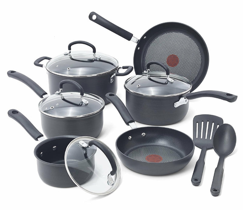 T-fal Ultimate Hard Anodized Nonstick Cookware Set 12Pcs 32406055629 - Black - Like New