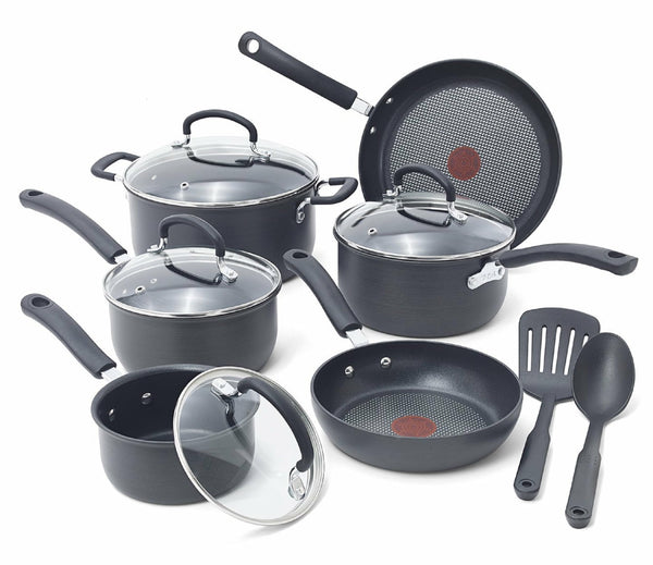 T-fal Ultimate Hard Anodized Nonstick Cookware Set 12Pcs - Scratch & Dent