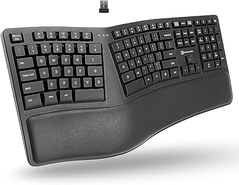 X9 Performance Ergonomic Keyboard Wireless Full Size 2.4G X9RFERGOKEY - BLACK Like New