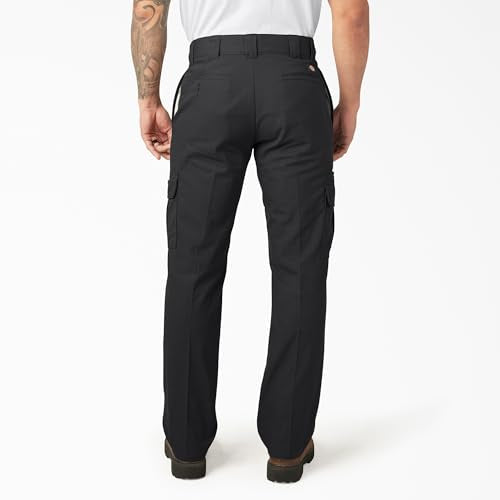 DICKIES MEN'S REGULAR STRAIGHT STRETCH TWILL CARGO PANT MEN 42X30 BLACK 595BLK - Like New