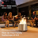 EAST OAK Fire Pit Smokeless 21'' Wood Burning WFP22001 - Stainless Steel - Like New
