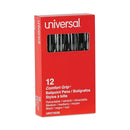 Universal UNV15530 1 mm Comfort Grip Retractable Ballpoint Pens - Medium, Black - Brand New