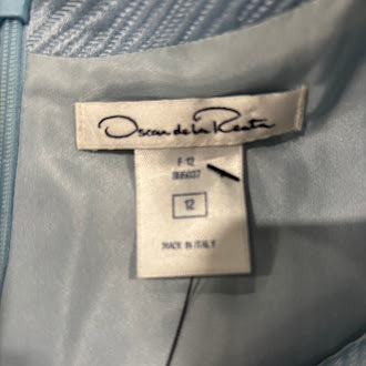 OSCAR DE LA RENTA SILK DRESS - SIZE: WOMEN SIZE 12 - LIGHT BLUE - Brand New