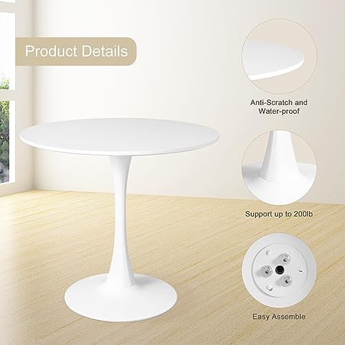 Mid Century Modern Round Dining Table Set for 4 with Chairs - Like New