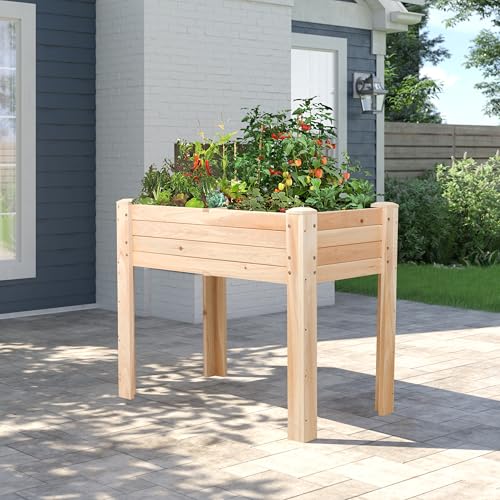 SHINE 36" RAISED GARDEN BED, 5203N - NATURAL - Like New