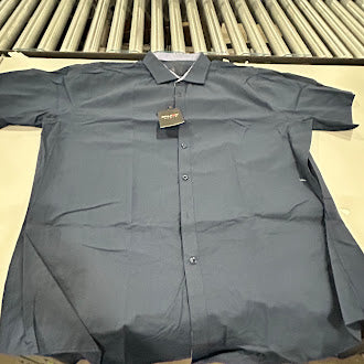 GALAXY BY HARVIC MEN'S SHORT SLEEVE DRESS SHIRT - SIZE: MEN 2XL - NAVY - Brand New