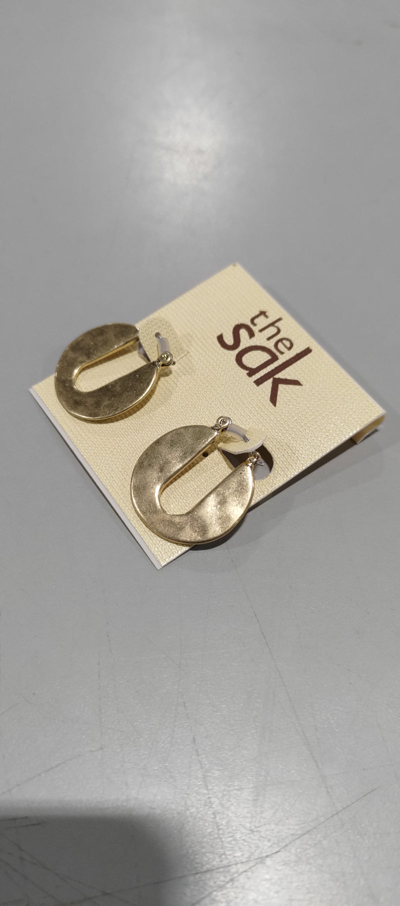 THE SAK SMALL CUT OUT HOOP EARRINGS - GOLD - Brand New
