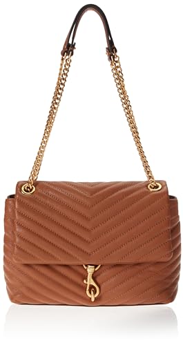 REBECCA MINKOFF EDIE NYLON JUMBO FLAP SHOULDER - CARAMELLO/ANTIQUE BRASS - Brand New