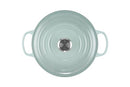 Le Creuset Enameled Cast Iron Signature Round Oven Lid, 5.5 Quart - Sea Salt - Like New