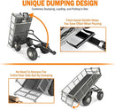 YARDSAM DUMP GARDEN CARTS 800 LB CAPACITY, HEAVY DUTY STEEL GARDEN CARTS - GRAY - Brand New