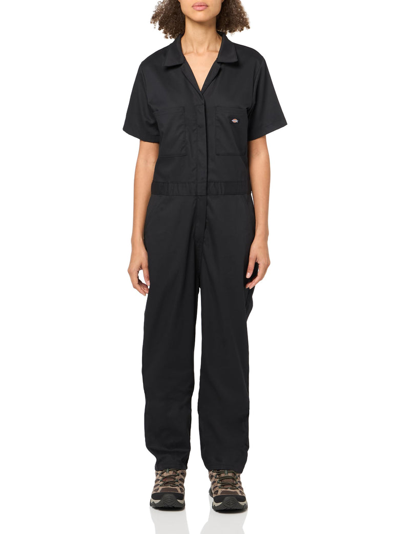 DICKIES WOMENS FLEX COOLING SHORT SLEEVE COVERALLS - LARGE - BLACK - Brand New