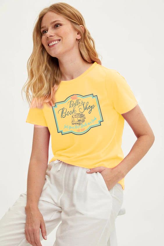 FLOYU Women Belle's Book Shop Shirt Princess Belle T-Shirt Book Lover Tops - Like New