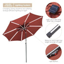 APLUSCHOICE 10FT SOLAR POWER LED PATIO UMBRELLA MARKET PARASOL CAFE - TERRA RED - Like New
