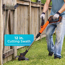 BLACK+DECKER 20V MAX STRING TRIMMER / EDGER, 12-INCH - TOOL ONLY - BLACK/ORANGE - Like New