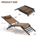 ZZWHOM CHAISE LOUNGE OUTDOOR SET OF 2 FOLDABLE POOL LOUNGE CHAIRS - BROWN - Like New