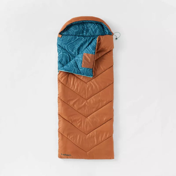 EMBARK ADULT SLEEPING BAG 30 DEGREE - ORANGE/BLUE - Like New