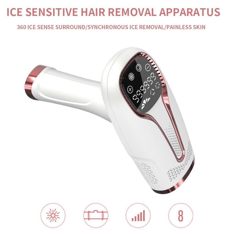 LIGGHIG LASER HAIR REMOVAL PERMANENT ICE COOLING HAIR REMOVAL - WHITE/PINK - Like New