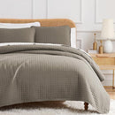 SOUTH SHORE FINE LIVING OVERSIZED QUILT KING SIZE BEDDING SET DARK TAUPE - Brand New