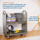 ECR4KIDS MOBILE BOOK CART WITH COUNTDOWN TIMER, ELR-3124-GW - GRAY WASH - Like New