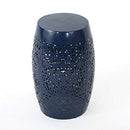 CHRISTOPHER KNIGHT HOME RUBY OUTDOOR 12" IRON SIDE TABLE, DARK BLUE - DARK BLUE - Like New