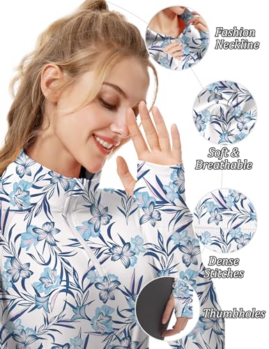WOMEN'S SUN SHIRTS LONG SLEEVE ATHLETIC JACKETS UPF 50+TOP,THUMB HOLES - S - Brand New