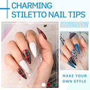 Gellen Nail Tips Glue Gel Kit Acrylic Nail 240Pcs Clear Stiletto Curl Set - Brand New