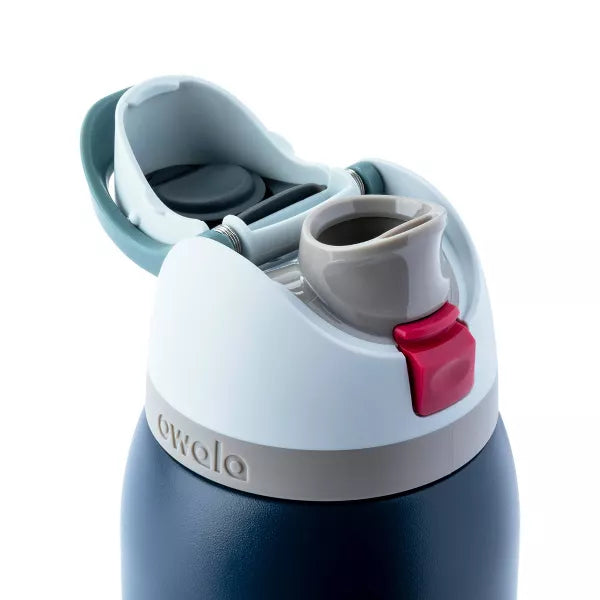 OWALA 40OZ FREESIP STAINLESS STEEL WATER BOTTLE - NAVY NIGHTS/BLUE - Like New