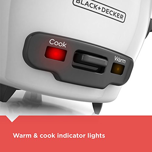 BLACK+DECKER RICE COOKER 14-CUP (COOKED) WITH STEAMING BASKET - WHITE - Like New