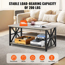VEVOR 40" FARMHOUSE COFFEE TABLE RECTANGLE TABLE COMPARTMENT - GRAY/BLACK - Like New