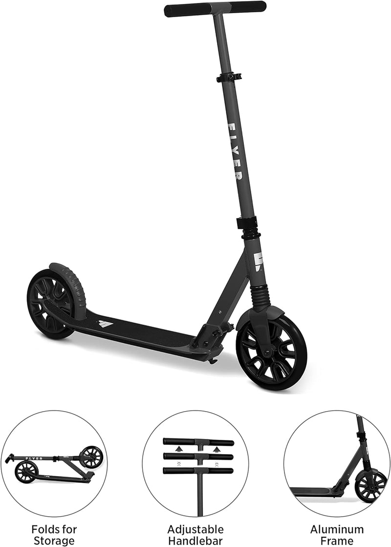 Radio Flyer Kickstart Max Kick Scooter Adjustable Handlebars & Foldable - Black - Like New
