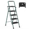 HBTOWER 4 STEP LADDER HANDRAILS FOLDING STEP STOOL PORTABLE STEEL - DARK GREEN - Like New