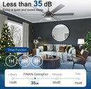 FINXIN 62 IN LED INDOOR/OUTDOOR BLACK WINDMILL CEILING FAN WITH DC MOTOR - BLACK - Like New