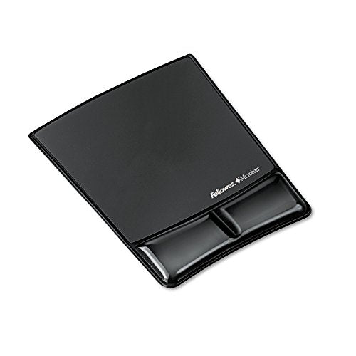FELLOWES MICROBAN GEL MOUSE PAD WRIST SUPPORT 9182301 - BLACK - Like New