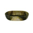 CREATIVE CO-OP OVAL MARBLED RESIN DECORATIVE BOWL - OLIVE GREEN - Like New