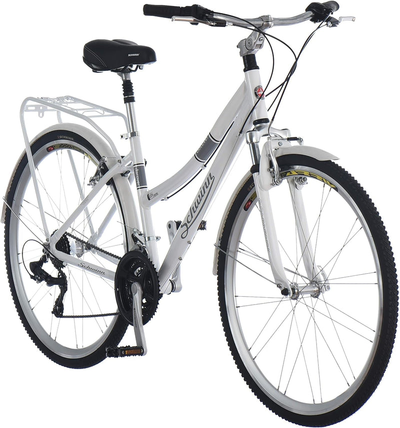 Schwinn Discover Hybrid Bike, 21 Speed, 28-Inch Wheels, Rear Cargo Rack - WHITE Like New