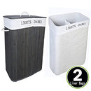 Laundry Hamper Bamboo Clothes Basket, Lid, Handles, Removable Liner Bag - Brand New