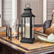 Serene Spaces Living 25" Tall Black Decorative Hurricane Lantern - Black - Like New