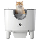 FUROOMATE SELF-CLEANING LITTER BOX OPEN-TOP AUTOMATIC CAT LITTER BOX - WHITE - Like New