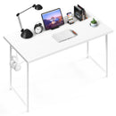 YSSOA SMALL SPACE WRITING DESK WITH HEADPHONE HOOKS MODERN HOME OFFICE - WHITE - Like New