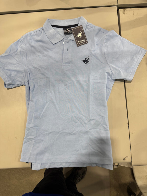 PACIFIC POLO CLUB SHORT SLEEVES POLO - SIZE: MEN M - POWDER BLUE - Brand New