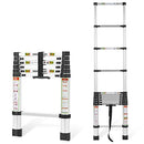 RIKADE ALUMINUM TELESCOPING LADDER WITH NON-SLIP FEET 330LB CAPACITY - ALUMINUM - Like New