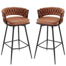 Counter Height Bar Stools Set of 2, 26 inch, Swivel Woven Back with Footrest - Like New