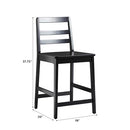 Walker Edison 2-Piece Modern Solid Wood Ladder-Back Stool Set of 2 Black - Brand New
