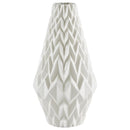 RIVET AMAZON BRAND RIVET MODERN GEOMETRIC PATTERN VASE, 12.25"H - WHITE - Like New