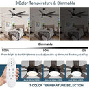 VIOSSN 62" Outdoor Ceiling Fan with Lights, 7 Reversible Blades - Black - Like New