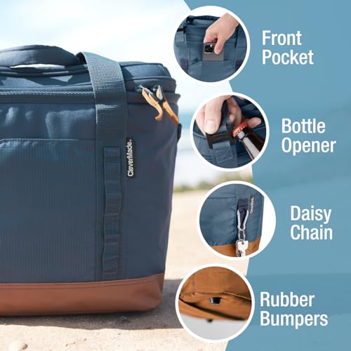 CleverMade Pacifica Collapsible Insulated Cooler Bag – Grizzly Bear Brown - Like New