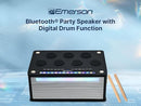 EMERSON - BLUETOOTH PARTY SPEAKER WITH DIGITAL DRUM FUNCTION - BLACK - Like New
