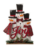 Glitzhome Christmas Table Decor 18 Inches Wood Snowman Ornaments B08GFCZW5P - Like New